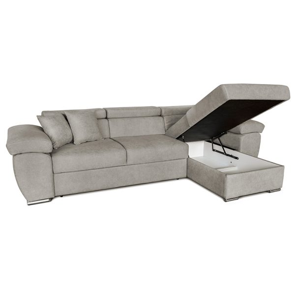 166 000007 3 Corner sofa-bed reversible Comy pakoworld beige-brown 286x160x75-90cmIndoor furniture > Cornered sofas