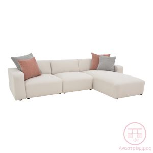 166 000027 Corner reversible sofa Manimy pakoworld cream color fabric 285x186x95cmIndoor furniture > Cornered sofas