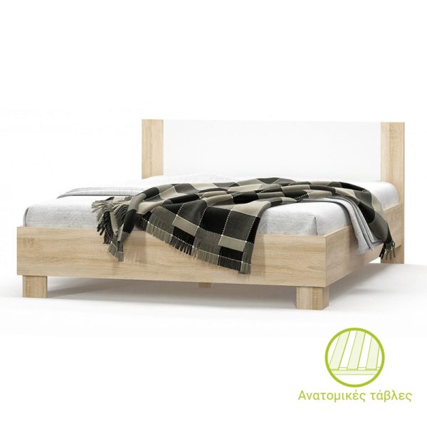 173 000014 King-size Bed Geneva pakoworld color natural-white 180x200cmIndoor furniture > Beds