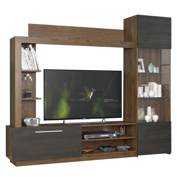173 000020 Living room complex June pakoworld walnut-wenge color 204x35x177cmIndoor furniture > Living room sets