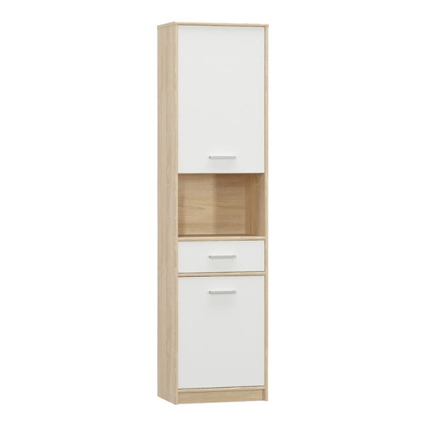 173 000050 Letto pakoworld column wardrobe in oak - matt white shade 50.2x34.3x195cmIndoor furniture > Wardrobes