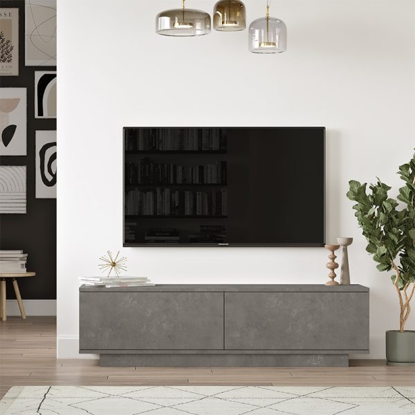 176 000013 3 Zoeva pakoworld TV cabinet color gray cemento 140x35,5x38cmIndoor furniture > TV stands