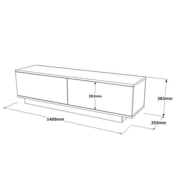 176 000013 4 Zoeva pakoworld TV cabinet color gray cemento 140x35,5x38cmIndoor furniture > TV stands