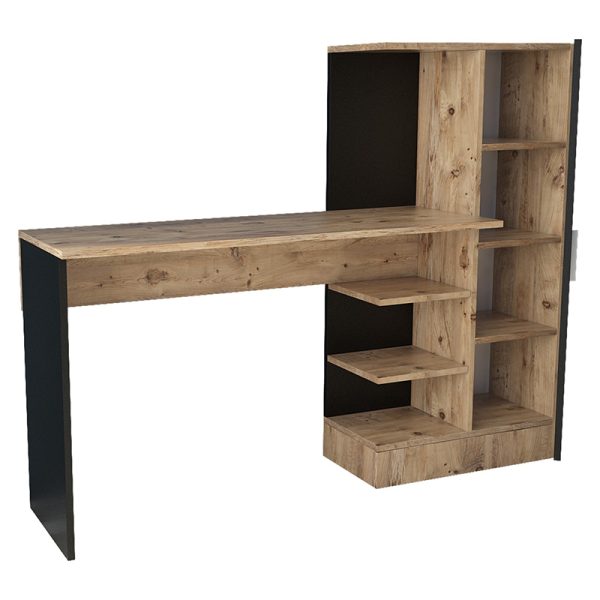 176 000019 2 Kary pakoworld desk with shelf color black-oak 152,5x40x120cmOffice furniture > Working desk