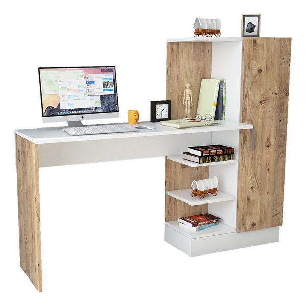 176 000020 Kary pakoworld desk with shelf unit color white-oak 152,5x40x120cmOffice furniture > Working desk