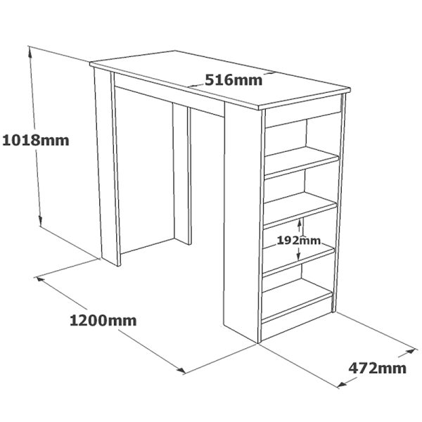 176 000052 4 Table Bar Riff pakoworld white-sonoma120x51.5x101.5cmIndoor furniture > Dining Tables