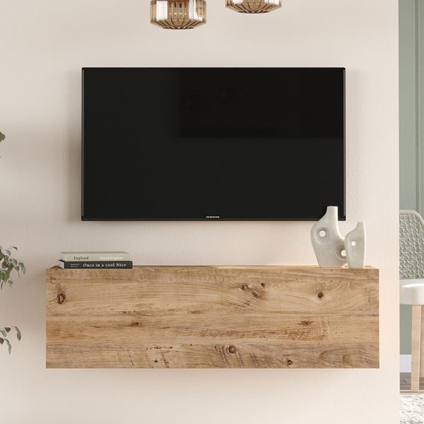 176 000066 3 Serit pakoworld wall TV unit sonoma color 100x31.6x29.6cmIndoor furniture > TV stands