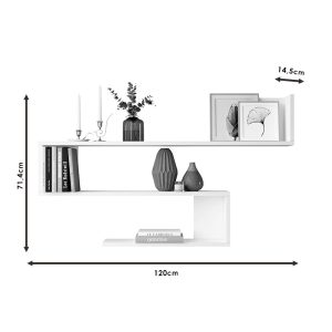 176 000080 3 Wall shelf Belinda pakoworld in sonoma color 120x14.5x71.4cmIndoor furniture > Wall shelves