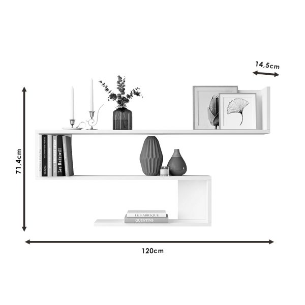 176 000080 3 Wall shelf Belinda pakoworld in sonoma color 120x14.5x71.4cmIndoor furniture > Wall shelves