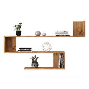176 000080 Wall shelf Belinda pakoworld in sonoma color 120x14.5x71.4cmIndoor furniture > Wall shelves