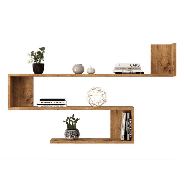 176 000080 Wall shelf Belinda pakoworld in sonoma color 120x14.5x71.4cmIndoor furniture > Wall shelves