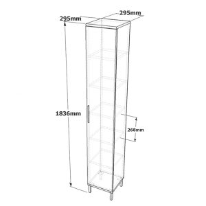 176 000094 4 Cabinet-column Aurelius pakoworld anthracite-mocha 29.5x29.5x183.6cmIndoor furniture > Home organization > Bathroom > Cabinets