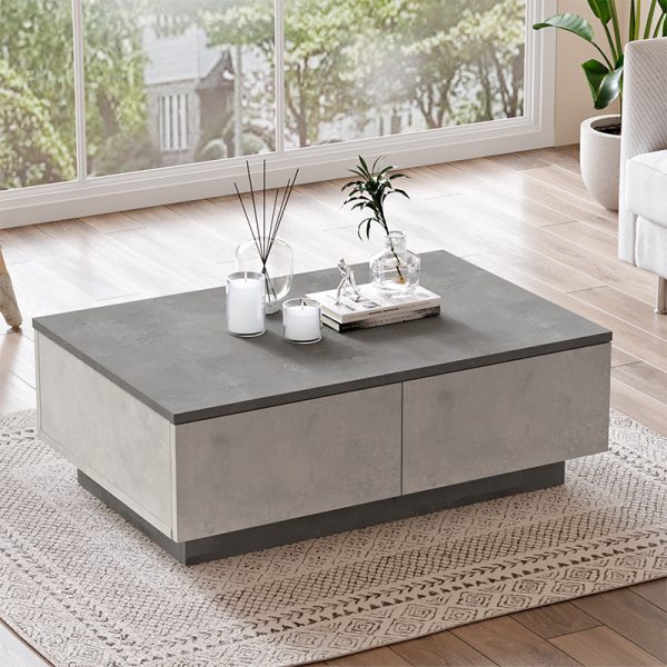 176 000107 2 Coffee table Thunder pakoworld grey antique-anthracite antique color 90x60x31.5cmIndoor furniture > Coffee tables