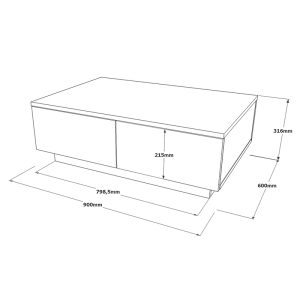 176 000107 4 Coffee table Thunder pakoworld grey antique-anthracite antique color 90x60x31.5cmIndoor furniture > Coffee tables