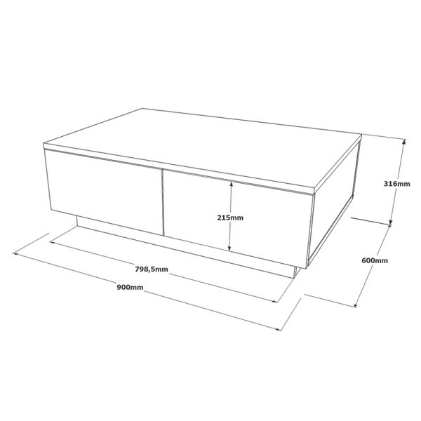 176 000107 4 Coffee table Thunder pakoworld grey antique-anthracite antique color 90x60x31.5cmIndoor furniture > Coffee tables