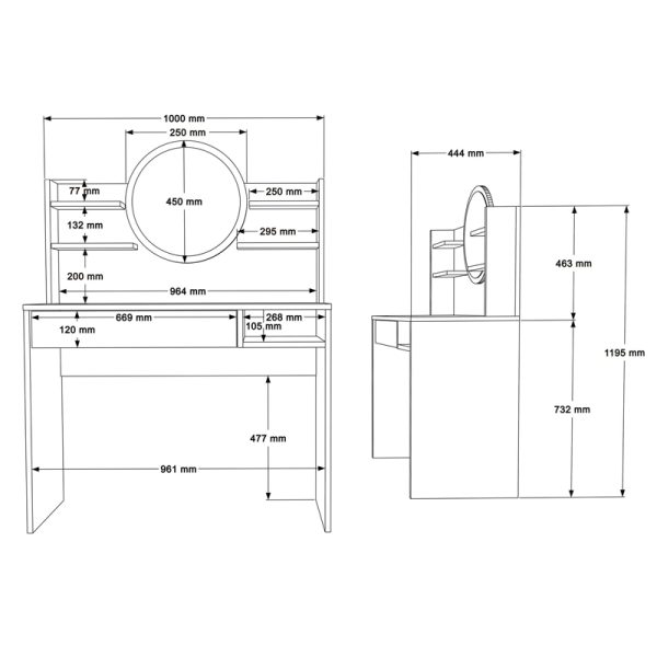 176 000193 3 Manista pakoworld bedroom toilet in white 100x44.4x119.5cmIndoor furniture > Drawers-consoles