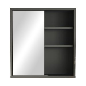 176 000195 2 Bagno bathroom cabinet with mirror pakoworld in anthracite shade 60x14.5x63.6cmIndoor furniture > Home organization > Bathroom > Mirrors