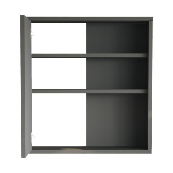 176 000195 3 Bagno bathroom cabinet with mirror pakoworld in anthracite shade 60x14.5x63.6cmIndoor furniture > Home organization > Bathroom > Mirrors