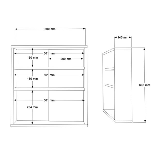 176 000196 3 Bagno bathroom cabinet with mirror pakoworld in natural shade 60x14.5x63.6cmIndoor furniture > Home organization > Bathroom > Mirrors