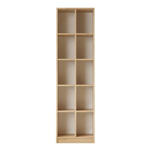 176 000198 3 Oteca 10-seat bookcase pakoworld in natural shade 51.1x25.4x180cmIndoor furniture > Bookshelves