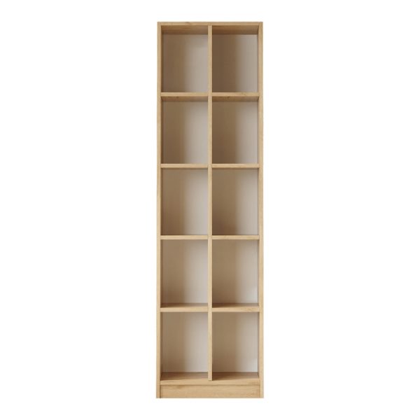 176 000198 3 Oteca 10-seat bookcase pakoworld in natural shade 51.1x25.4x180cmIndoor furniture > Bookshelves