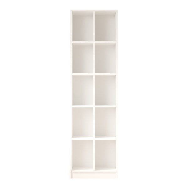 176 000199 3 Oteca 10-seat bookcase pakoworld in white shade 51.1x25.4x180cmIndoor furniture > Bookshelves