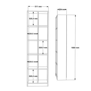 176 000199 4 Oteca 10-seat bookcase pakoworld in white shade 51.1x25.4x180cmIndoor furniture > Bookshelves