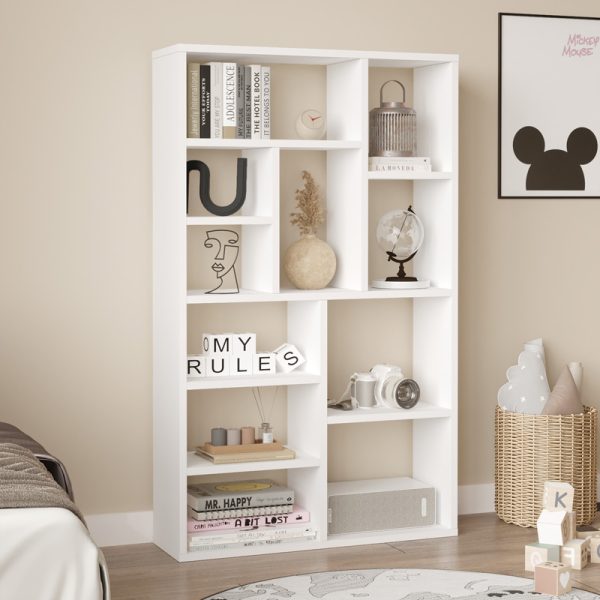 176 000202 Bookcase Boteca 10-seater pakoworld in white shade 75x22x123.6cmIndoor furniture > Bookshelves
