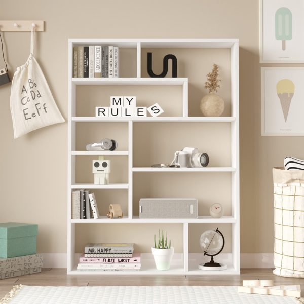 176 000205 2 Bookcase Decora pakoworld in white shade 90x22x123.6cmIndoor furniture > Bookshelves