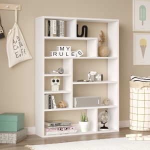176 000205 Bookcase Decora pakoworld in white shade 90x22x123.6cmIndoor furniture > Bookshelves
