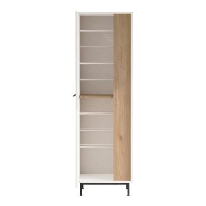 176 000206 4 Shoe rack Scarpiera 9-seater pakoworld in natural-white shade 57.2x35.5x185.65cmIndoor furniture > Shoe storage cabinet & cupboards