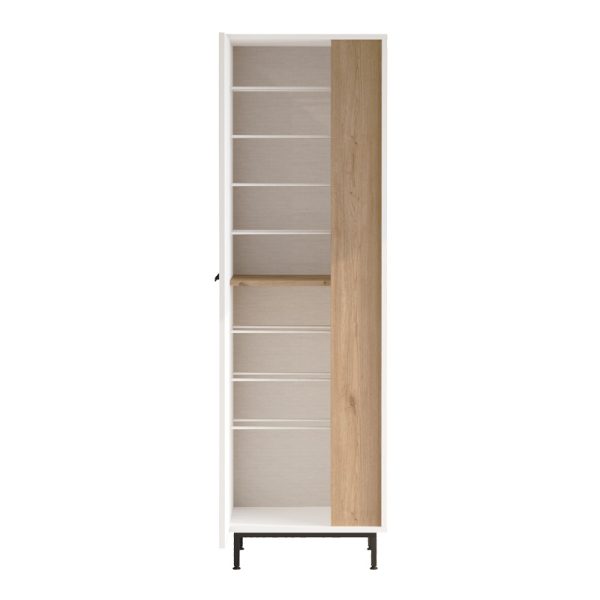 176 000206 4 Shoe rack Scarpiera 9-seater pakoworld in natural-white shade 57.2x35.5x185.65cmIndoor furniture > Shoe storage cabinet & cupboards