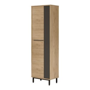 176 000207 Shoe rack Scarpiera 9-seater pakoworld in natural-anthracite shade 57.2x35.5x185.60cmIndoor furniture > Shoe storage cabinet & cupboards