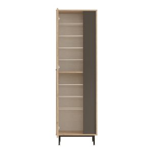 176 000207 4 Shoe rack Scarpiera 9-seater pakoworld in natural-anthracite shade 57.2x35.5x185.60cmIndoor furniture > Shoe storage cabinet & cupboards