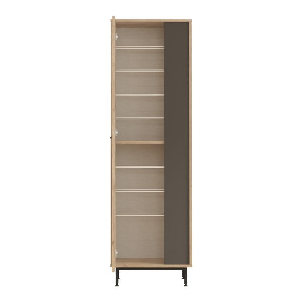 176 000207 4 Shoe rack Scarpiera 9-seater pakoworld in natural-anthracite shade 57.2x35.5x185.60cmIndoor furniture > Shoe storage cabinet & cupboards