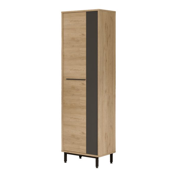 176 000207 Shoe rack Scarpiera 9-seater pakoworld in natural-anthracite shade 57.2x35.5x185.60cmIndoor furniture > Shoe storage cabinet & cupboards