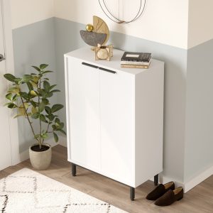 176 000208 Shoe rack Kinga 5 shelves pakoworld in white 72x35.5x105.6cmIndoor furniture > Shoe storage cabinet & cupboards