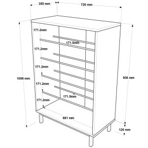 176 000208 4 Shoe rack Kinga 5 shelves pakoworld in white 72x35.5x105.6cmIndoor furniture > Shoe storage cabinet & cupboards