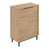 176 000209 Oteca 10-seat bookcase pakoworld in natural shade 51.1x25.4x180cmIndoor furniture > Bookshelves