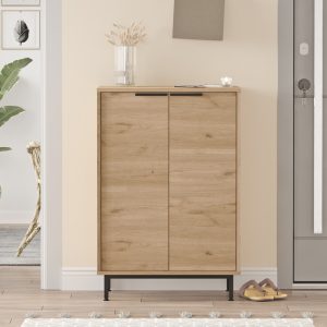 176 000209 2 Shoe rack Kinga 5 shelves pakoworld in natural 72x35.5x105.6cmIndoor furniture > Shoe storage cabinet & cupboards