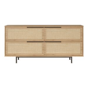 176 000215 2 Baron console with storage space pakoworld in natural shade 160x44.5x74.3cmIndoor furniture > Drawers-consoles