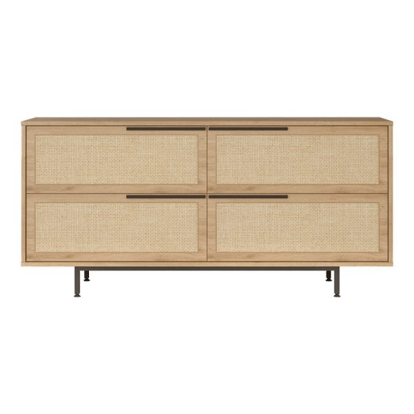 176 000215 2 Baron console with storage space pakoworld in natural shade 160x44.5x74.3cmIndoor furniture > Drawers-consoles