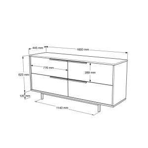176 000215 4 Baron console with storage space pakoworld in natural shade 160x44.5x74.3cmIndoor furniture > Drawers-consoles