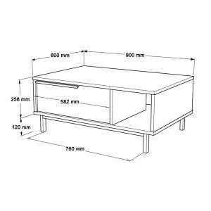 176 000216 4 Baron coffee table with storage space pakoworld in natural shade 90x60x37.6cmIndoor furniture > Coffee tables