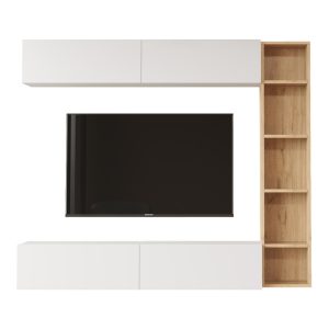 176 000217 2 Compo living room set wall-mounted pakoworld in natural-white shade 169.10x25,8x143.5cmIndoor furniture > Living room sets