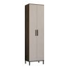 176 000218 Cloat entrance furniture with storage space pakoworld in natural-anthracite shade 147.4x35.5x195.6cmIndoor furniture > Entrance furniture