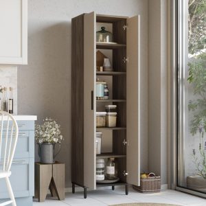176 000218 2 Cambi pakoworld column cabinet in brown-anthracite shade 50x35.5x183.6cmIndoor furniture > Home organization > Kitchen