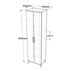 176 000218 4 Cambi pakoworld column cabinet in brown-anthracite shade 50x35.5x183.6cmIndoor furniture > Home organization > Kitchen