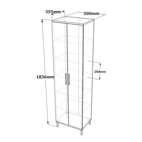 176 000218 4 Cambi pakoworld column cabinet in brown-anthracite shade 50x35.5x183.6cmIndoor furniture > Home organization > Kitchen