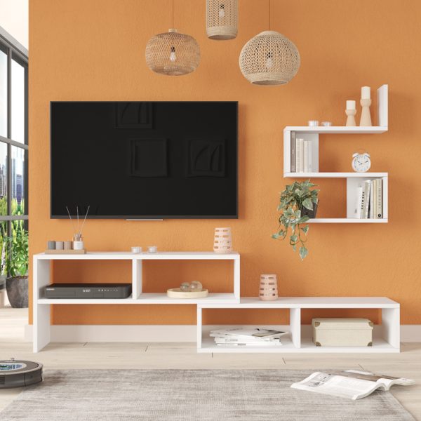 176 000221 2 Kakomo pakoworld living room set in white shade 170x29.5x43cmIndoor furniture > Living room sets